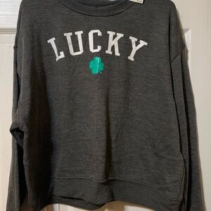 Gray Sweatshirt “Lucky” Size Large Brand New With Tags and have matching shorts.